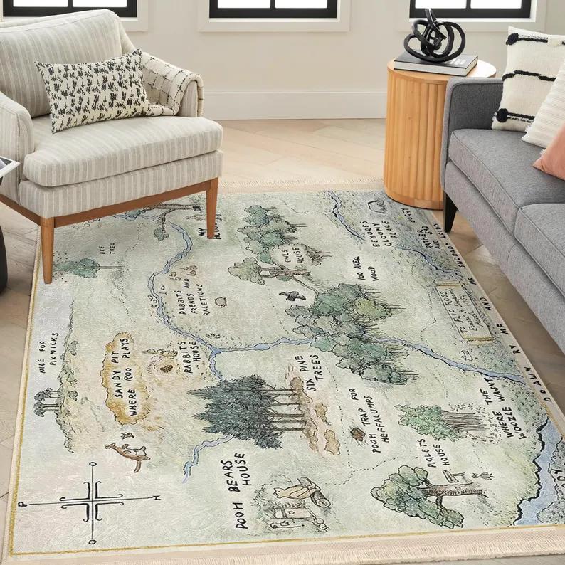 Vintage Winnie The Pooh Map Area Rug Hundred Acre Wood Print NonSlip Floor Mat for Kids Room Playroom Nursery Aesthetic Decor 40X60CM
Vintage Winnie The Pooh Map Area Rug Hundred Acre Wood Print NonSlip Floor Mat for Kids Room Playroom Nursery Aesthetic Decor 40X60CM