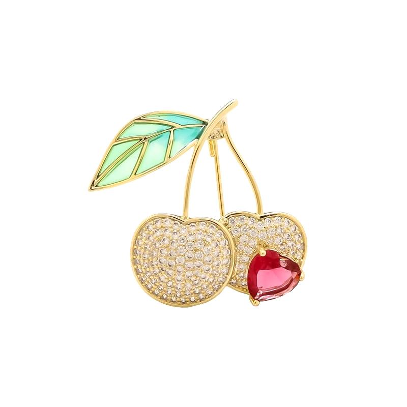 New Fashion Simple Crystal Heart Cherry Brooches For Women Clothing Coat Jewelry Accessories Brooch Gift For Friends
New Fashion Simple Crystal Heart Cherry Brooches For Women Clothing Coat Jewelry Accessories Brooch Gift For Friends