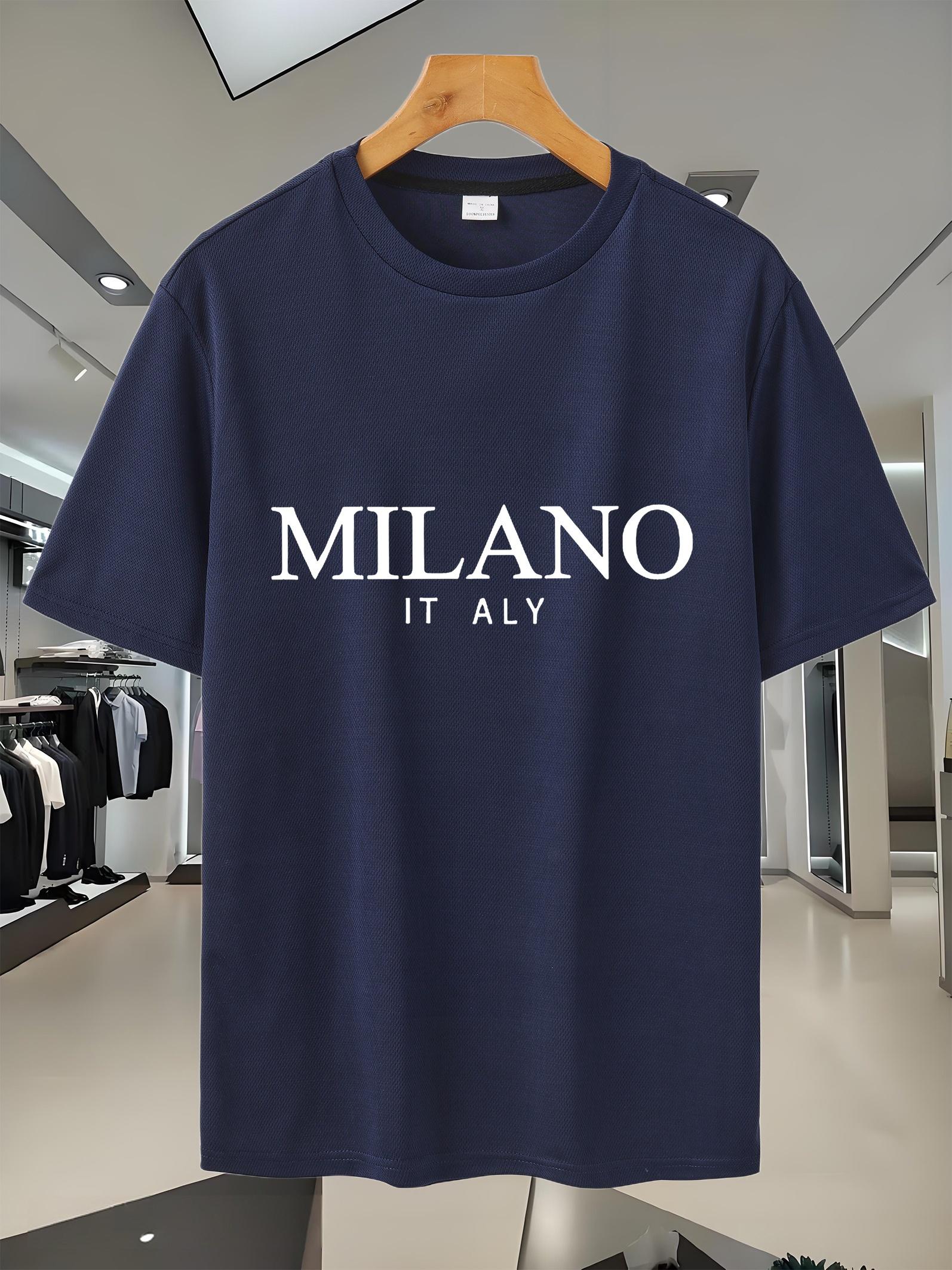 Sporty Casual Short Sleeve T-shirt - 100% Polyester Breathable Fabric with MILANO IT ALY Graphic Print XXXXL
Sporty Casual Short Sleeve T-shirt - 100% Polyester Breathable Fabric with MILANO IT ALY Graphic Print XXXXL