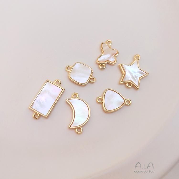 14K Gold-Filled Color-Stable Sea Color Double Ring Pendant: Star, Moon & Butterfly Charm for DIY Bracelets & Necklaces
14K Gold-Filled Color-Stable Sea Color Double Ring Pendant: Star, Moon & Butterfly Charm for DIY Bracelets & Necklaces