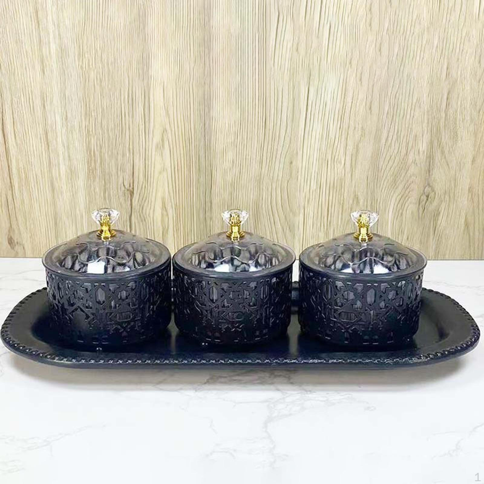 Поднос для закусок с разделенными отсеками чёрный