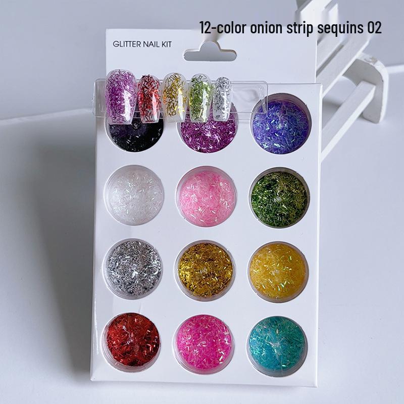 Nail Art Glitter Sequins & Shimmer: 12 Colors Boxed Set with Gold Flakes, Steel Beads & Colored Powder
Nail Art Glitter Sequins & Shimmer: 12 Colors Boxed Set with Gold Flakes, Steel Beads & Colored Powder