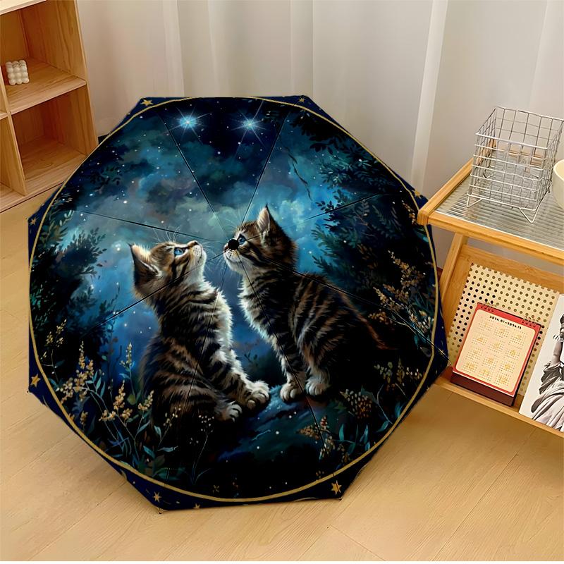 Kittens Among Tulips Printed umbrella windproof folding umbrella portable sun and rain umbrella suitable for gifting
Kittens Among Tulips Printed umbrella windproof folding umbrella portable sun and rain umbrella suitable for gifting