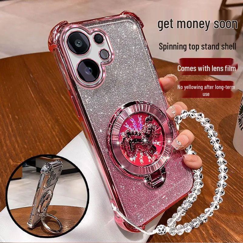 Vivo S50/S30 Glitter Horse Bracket Case: Rotating Stand, Electroplated, Anti-Fall Airbag, Dirt-Resistant, Creative Design vivo S9
Vivo S50/S30 Glitter Horse Bracket Case: Rotating Stand, Electroplated, Anti-Fall Airbag, Dirt-Resistant, Creative Design vivo S9
