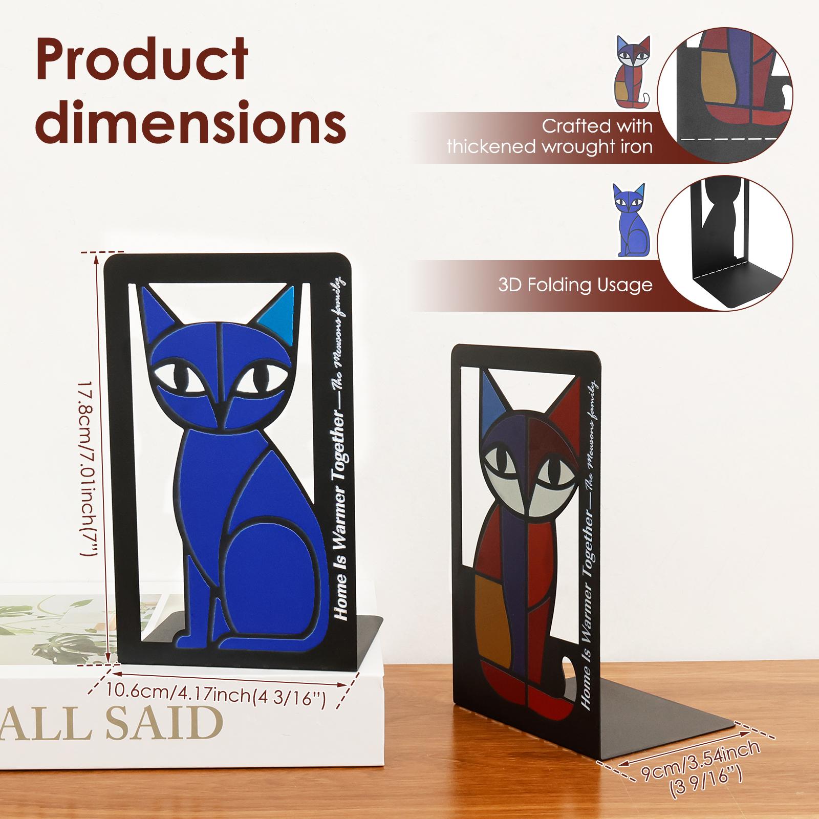 2Pcs Cat Shape Book Holder Metal Bookshelf Decorative Desktop Bookend Book Organizer Office Supplies for Home School Bookstore
2Pcs Cat Shape Book Holder Metal Bookshelf Decorative Desktop Bookend Book Organizer Office Supplies for Home School Bookstore
