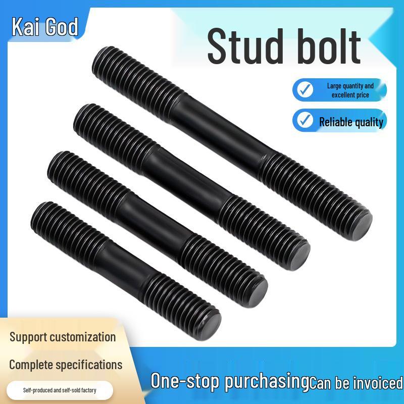 High-Strength M20 Blackened Hardened 10.9 Grade Double-Ended Stud with Equal Length Double Threads Double-ended Bolt Grade 8.8, 10.9, 12.9
High-Strength M20 Blackened Hardened 10.9 Grade Double-Ended Stud with Equal Length Double Threads Double-ended Bolt Grade 8.8, 10.9, 12.9