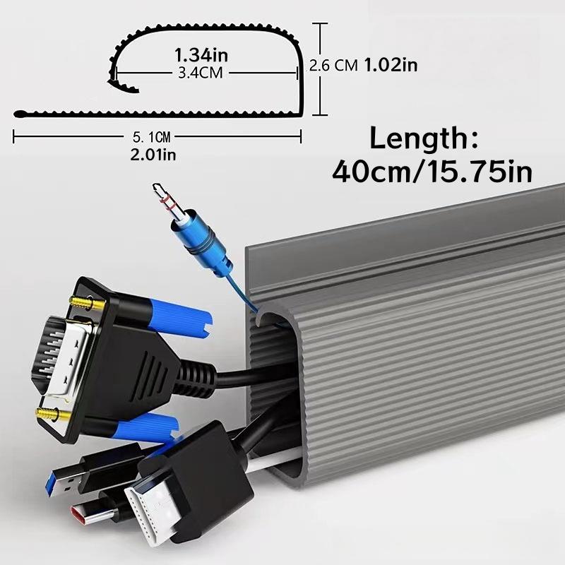 1PC 40cm/15.75in Cable Management Cord Hider Cord Organizer Raceway Kit System Covers Cables PVC Trunking Channel Cable Sleeves 40cm сірий
1PC 40cm/15.75in Cable Management Cord Hider Cord Organizer Raceway Kit System Covers Cables PVC Trunking Channel Cable Sleeves 40cm сірий