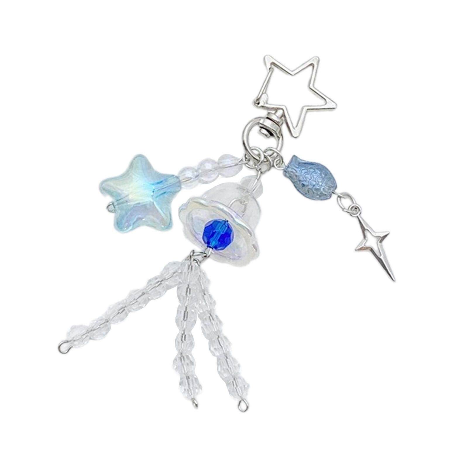 Модный брелок с лазерной медузой, морской звездой и рыбкой, с бусиной, из сплава, подвеска для сумки, держатель для ключей, украшение синий
Модный брелок с лазерной медузой, морской звездой и рыбкой, с бусиной, из сплава, подвеска для сумки, держатель для ключей, украшение синий