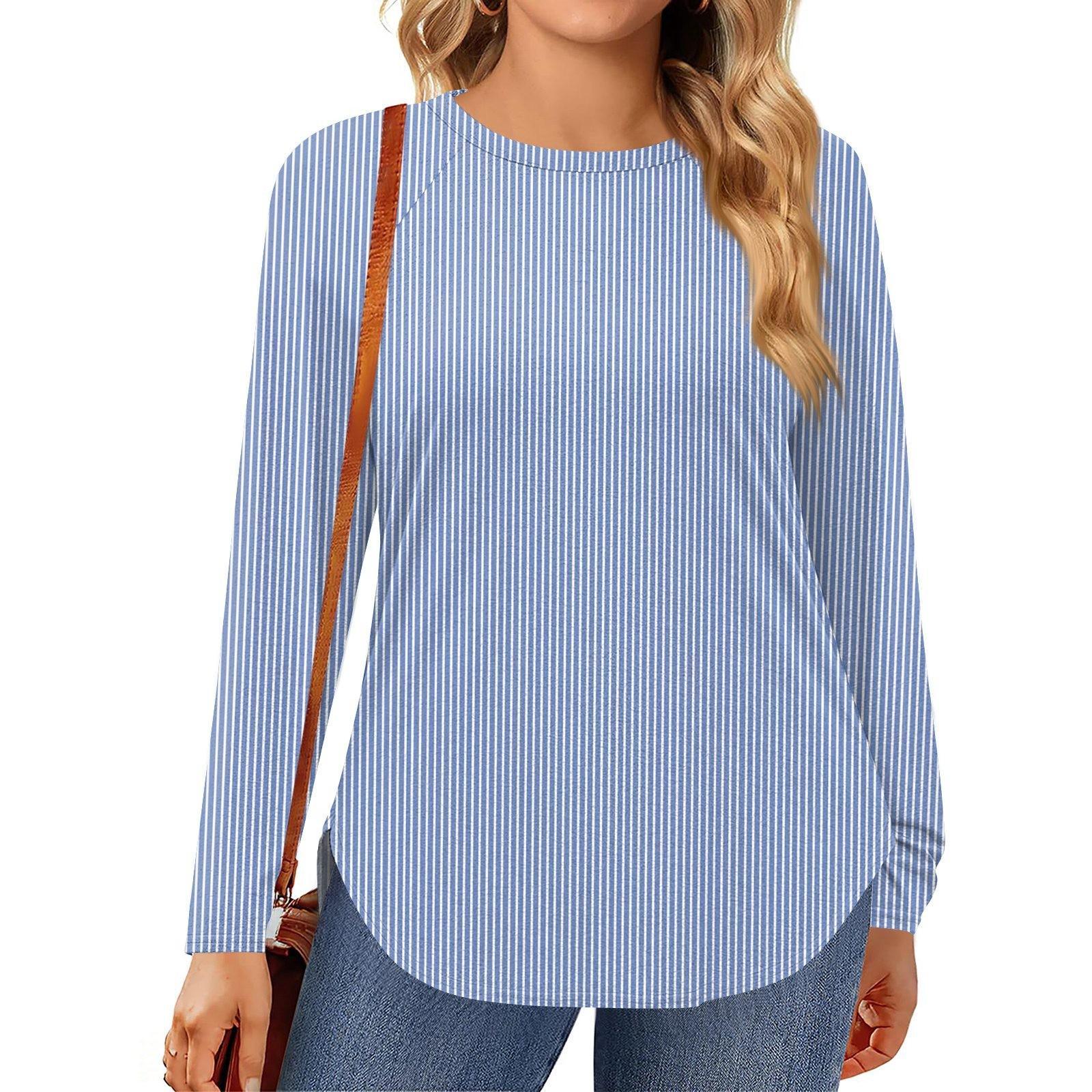 Женские топы больших размеров, рубашки с длинным рукавом, туника с круглым вырезом, повседневная свободная блузка L-5X XXXXL синий
Женские топы больших размеров, рубашки с длинным рукавом, туника с круглым вырезом, повседневная свободная блузка L-5X XXXXL синий