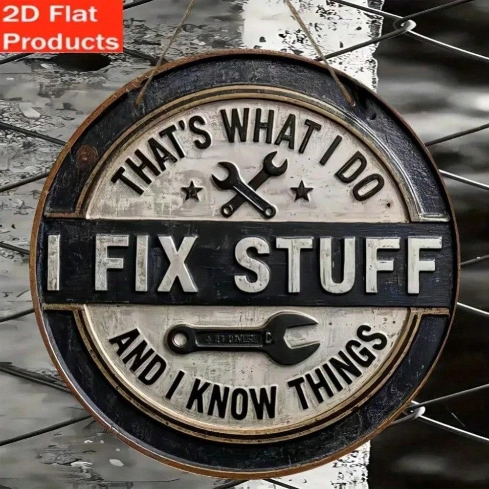 Vintage Metal Sign I Fix Stuff I Know Things 2D Wall Art Decor for Garage Workshop Man Cave 20x20 різнокольоровий
Vintage Metal Sign I Fix Stuff I Know Things 2D Wall Art Decor for Garage Workshop Man Cave 20x20 різнокольоровий