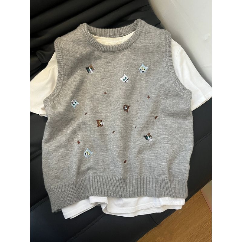 Cartoon Younger Knitwear Spring K-style Cat Embroider Beige White L Recommended 52.50 kg-57.50 kg
Cartoon Younger Knitwear Spring K-style Cat Embroider Beige White L Recommended 52.50 kg-57.50 kg