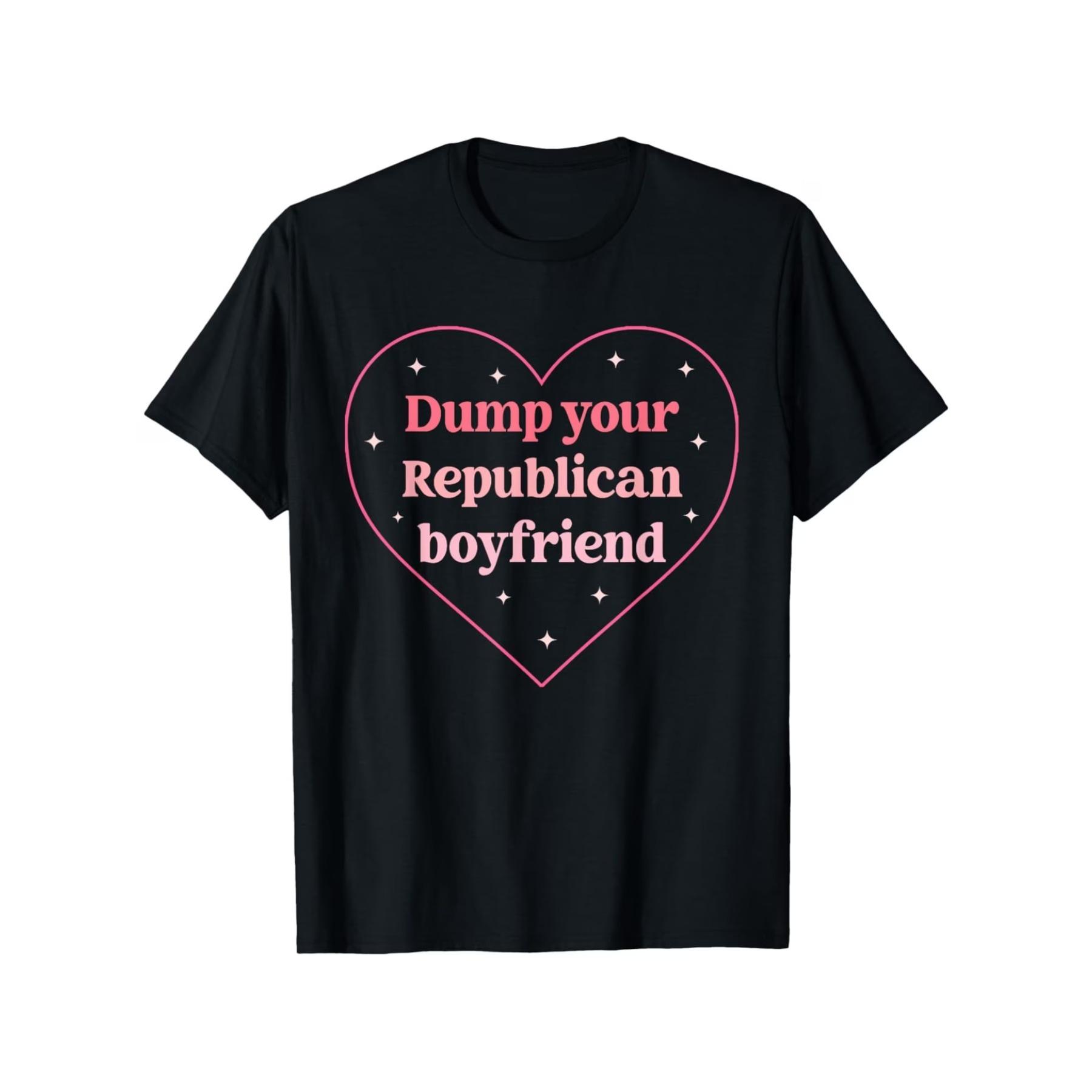Dump Your Republican Boyfriend Funny Pink Heart Design T-Shirt, Unisex Cotton Casual Round Neck Outdoor Short Sleeve T-shirt XXL чорний
Dump Your Republican Boyfriend Funny Pink Heart Design T-Shirt, Unisex Cotton Casual Round Neck Outdoor Short Sleeve T-shirt XXL чорний