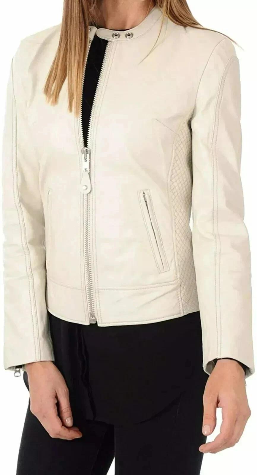 New HOT Women Stylish Jacket Off White Leather Lambskin Handmade Casual Motorcycle Soft S off білий колір
New HOT Women Stylish Jacket Off White Leather Lambskin Handmade Casual Motorcycle Soft S off білий колір