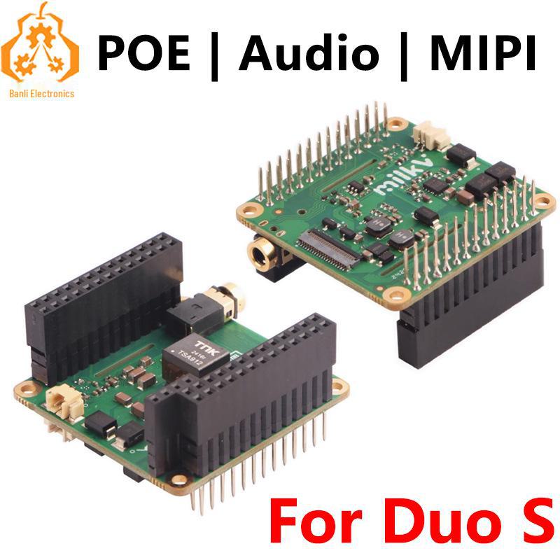 Milk-V Duo S PoE Expansion Board with MIPI DSI Display, Audio Output, and Microphone Input 
Milk-V Duo S PoE Expansion Board with MIPI DSI Display, Audio Output, and Microphone Input