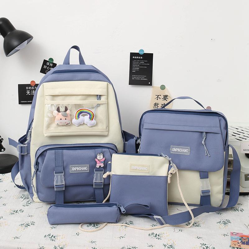 Large capacity middle school student schoolbag female color matching backpack middle school primary school student backpack Card model синій
Large capacity middle school student schoolbag female color matching backpack middle school primary school student backpack Card model синій