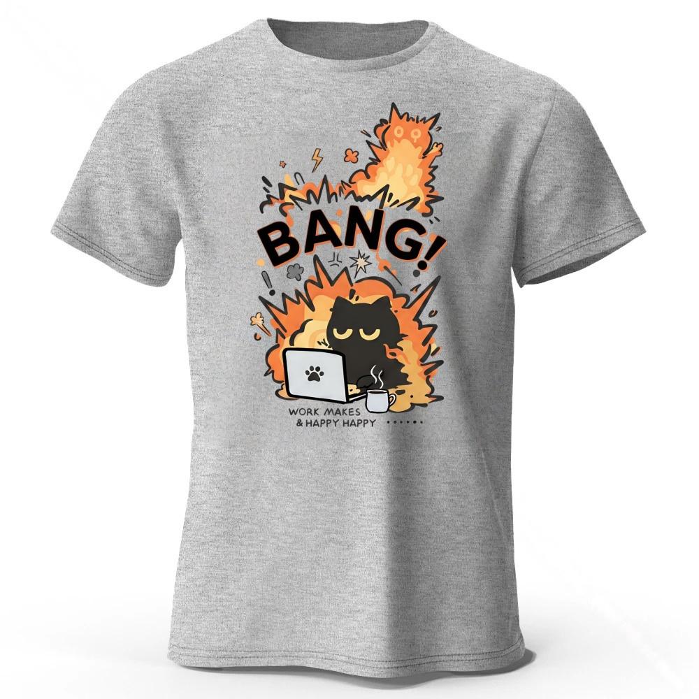 Angry Cat At Work Creative Printed Cotton Short Sleeves for Men Loose Soft Comfortable T-shirt for Street Fashion Dressing L сірий
Angry Cat At Work Creative Printed Cotton Short Sleeves for Men Loose Soft Comfortable T-shirt for Street Fashion Dressing L сірий