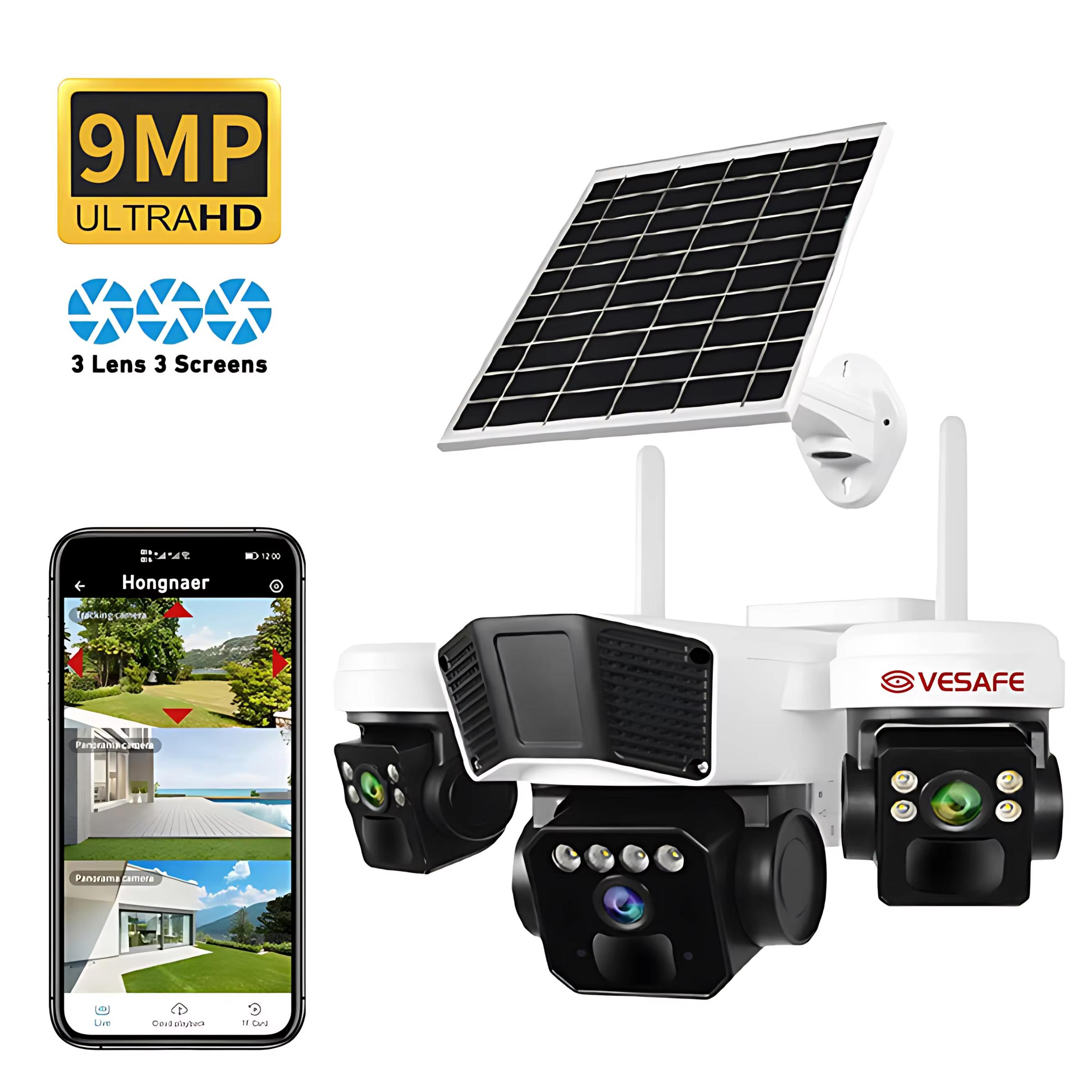 LS VISION 12MP Solar Powered Wireless Surveillance IP 4G Sim Card Camera O-KAM Pro 6K 3 lens Security Outdoor Solar Waterproof CCTV Camera 4GEU without card
LS VISION 12MP Solar Powered Wireless Surveillance IP 4G Sim Card Camera O-KAM Pro 6K 3 lens Security Outdoor Solar Waterproof CCTV Camera 4GEU without card