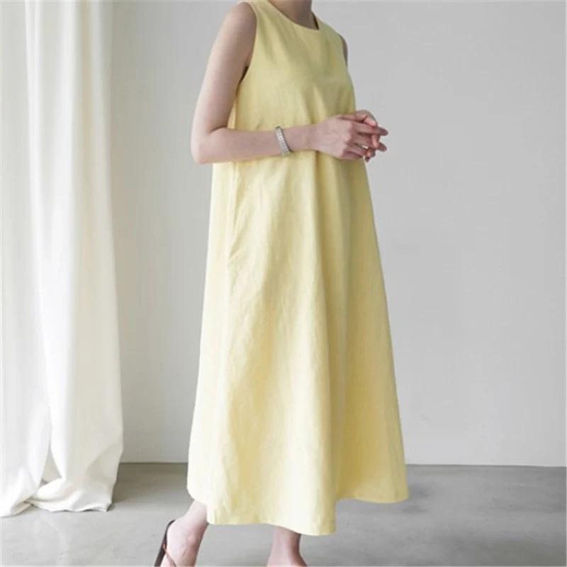Summer Cotton Linen Long Dresses Women Loose Fit Sleeveless Dress Lazy Style Solid Color Dress For Ladies XS бежевий
Summer Cotton Linen Long Dresses Women Loose Fit Sleeveless Dress Lazy Style Solid Color Dress For Ladies XS бежевий