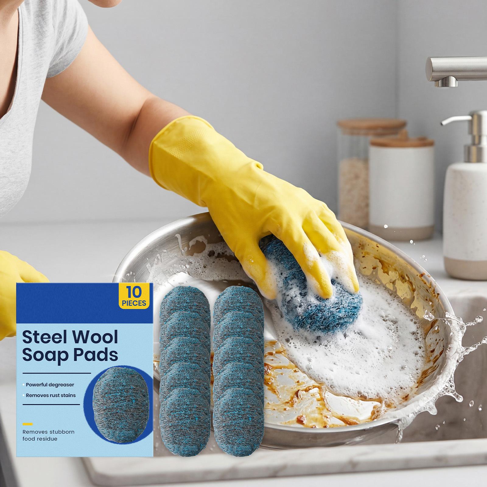 Steel Wool Soap Pads 10 Pack for Cleaning Kitchen Utensils Cookware and Household Surfaces Powerful Degreaser Removes Rust and Food Residue one size белый
Steel Wool Soap Pads 10 Pack for Cleaning Kitchen Utensils Cookware and Household Surfaces Powerful Degreaser Removes Rust and Food Residue one size белый