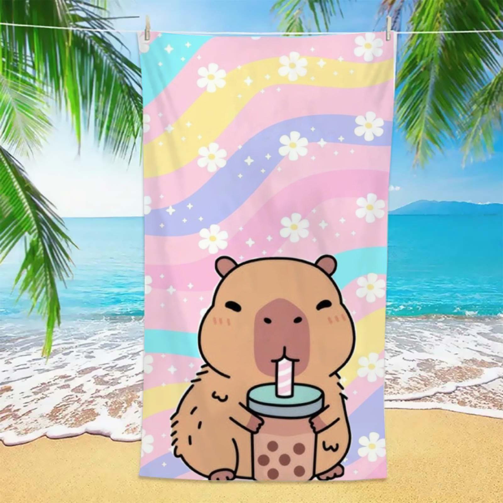 Sweet Capybara Beach Towel Pastel Rainbow Wave Daisy Print Soft Absorbent Lightweight Towel for Beach Pool Travel Kids Summer W40*H60(CM)
Sweet Capybara Beach Towel Pastel Rainbow Wave Daisy Print Soft Absorbent Lightweight Towel for Beach Pool Travel Kids Summer W40*H60(CM)