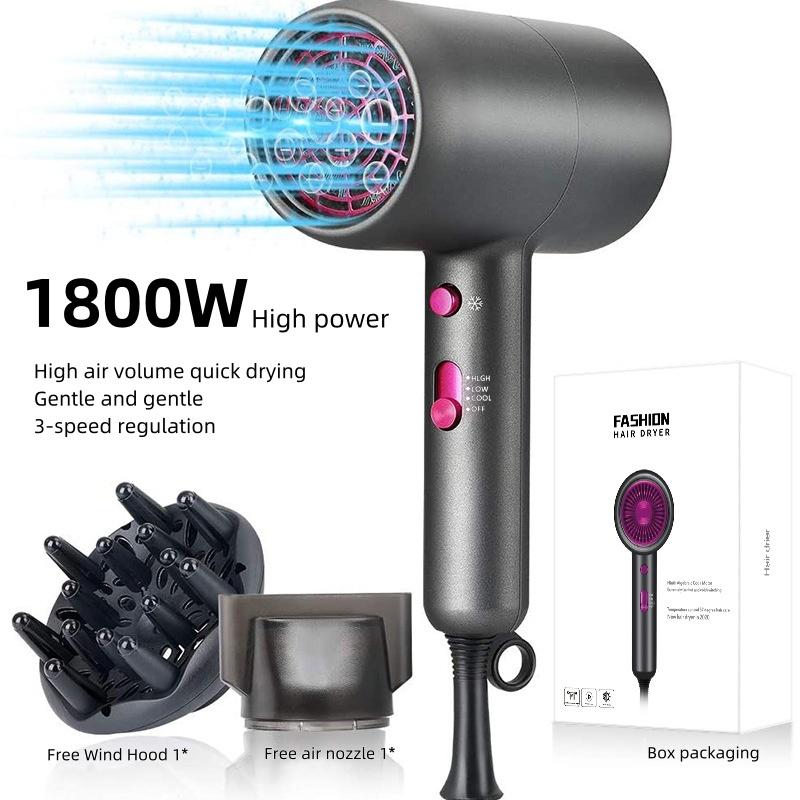 Hot Selling Hair Dryer 1800W High-Power Air Supply Hood Nozzle Household Hair Salon High-Speed Electric Hair Dryer 220V EU
Hot Selling Hair Dryer 1800W High-Power Air Supply Hood Nozzle Household Hair Salon High-Speed Electric Hair Dryer 220V EU