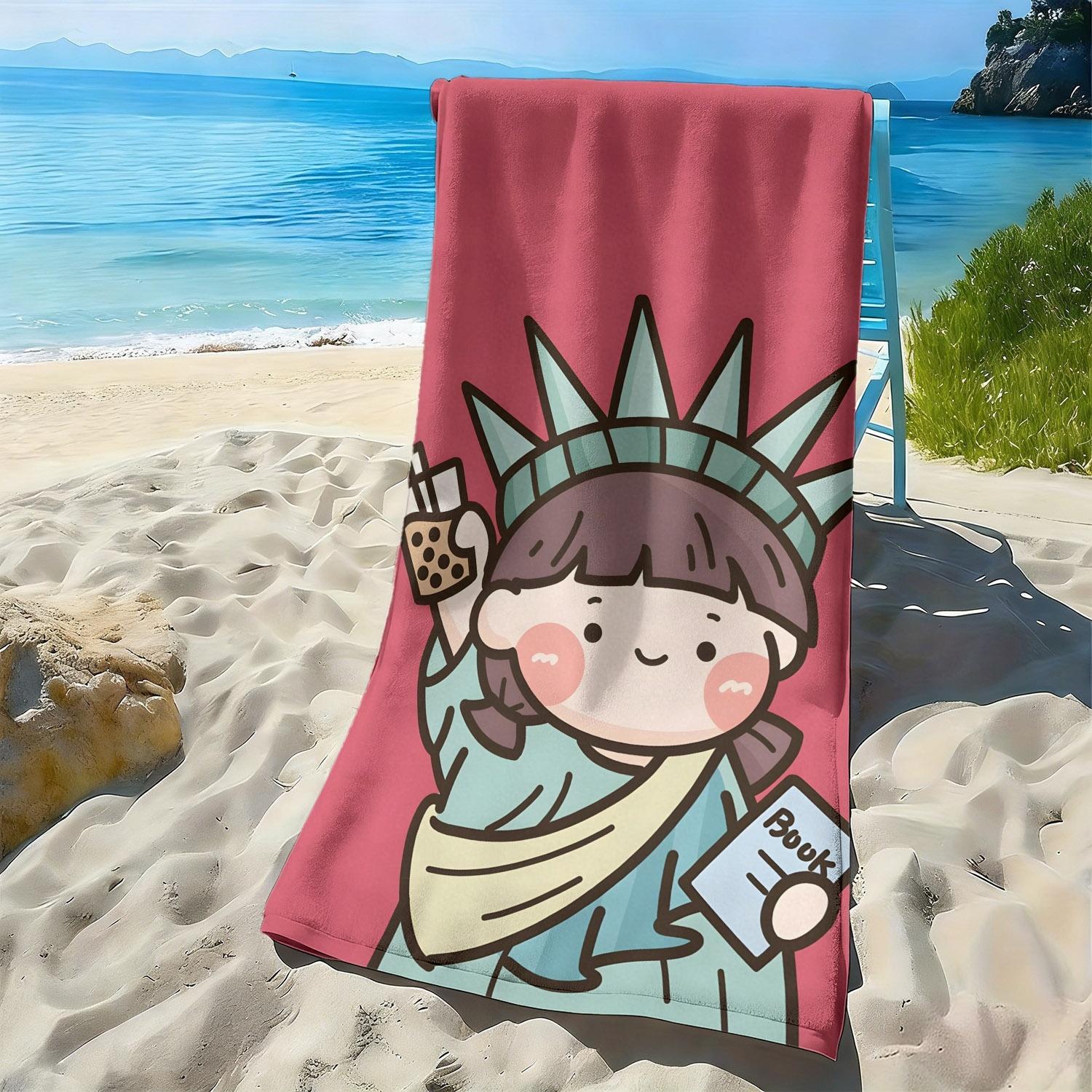 Fun cartoon-style Statue of Liberty polyester microfiber beach towel is highly absorbent suitable for swimming and beach outings W40*H60(CM)
Fun cartoon-style Statue of Liberty polyester microfiber beach towel is highly absorbent suitable for swimming and beach outings W40*H60(CM)