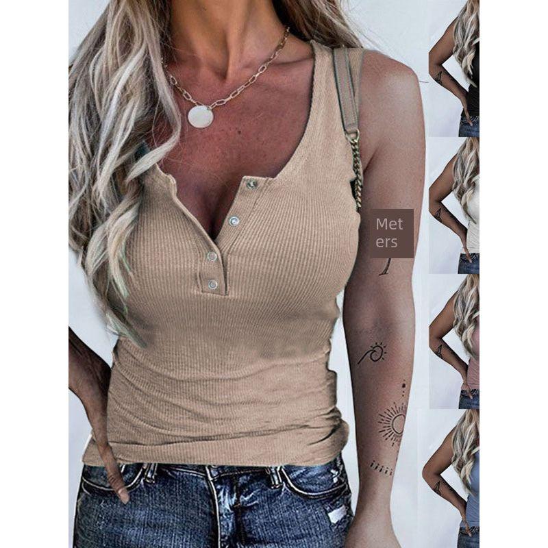 Solid Color Threaded Button Slim Fit Vest Solid Color Thread Button Silm T-shirt Black 2XL
Solid Color Threaded Button Slim Fit Vest Solid Color Thread Button Silm T-shirt Black 2XL