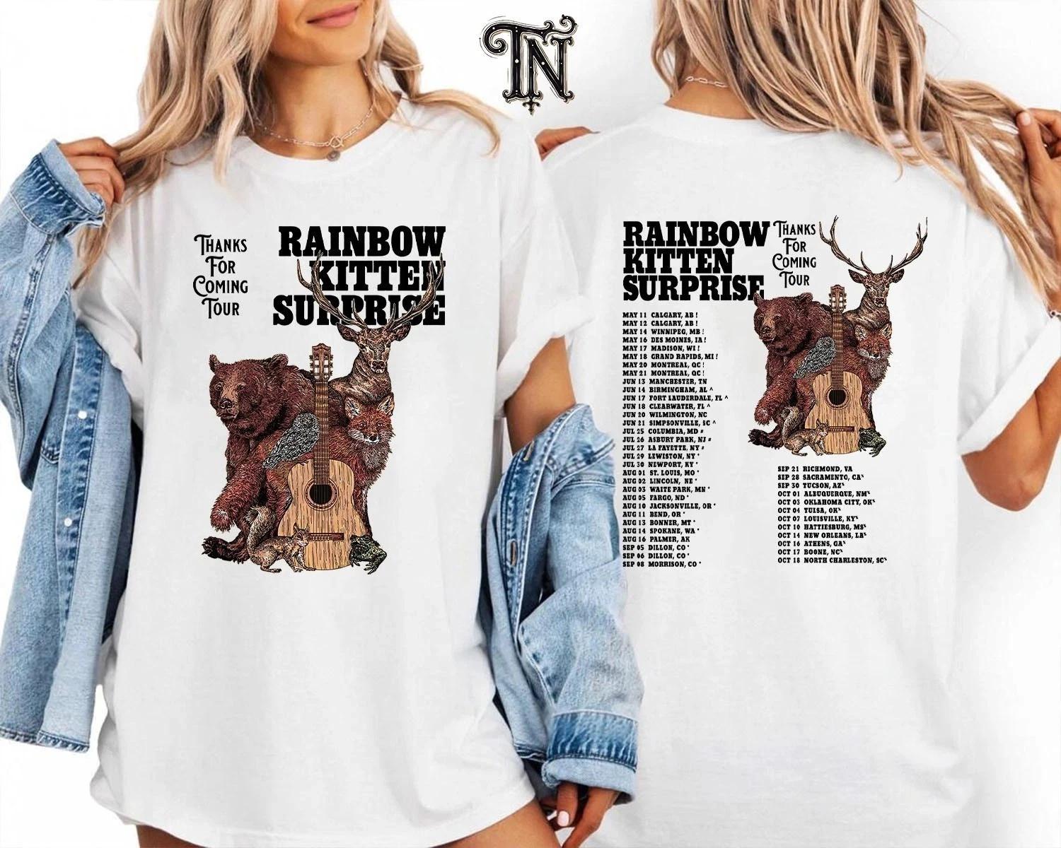 Rainbow Kitten Surprise Thanks For Coming Tour 2025 Concert Double Sided T-Shirt 4XL
Rainbow Kitten Surprise Thanks For Coming Tour 2025 Concert Double Sided T-Shirt 4XL