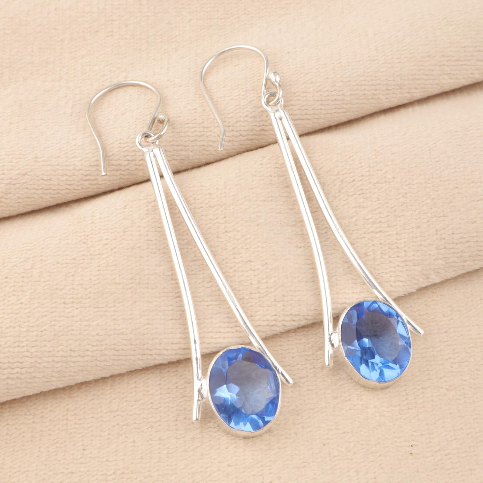 Natural Tanzanite Gemstone 925 Sterling Silver Handcrafted Dangle Earrings 2.63 EE-136-7
Natural Tanzanite Gemstone 925 Sterling Silver Handcrafted Dangle Earrings 2.63 EE-136-7