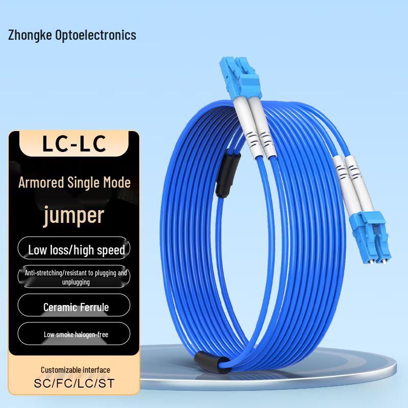 Zhongke Optoelectronics Armored LC-LC OS2 Single-Mode Duplex Fiber Optic Patch Cable 2m
Zhongke Optoelectronics Armored LC-LC OS2 Single-Mode Duplex Fiber Optic Patch Cable 2m
