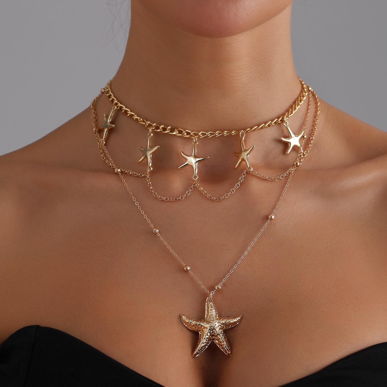 Y2K Five-pointed Star Pendant Necklace for Women Set Multilayer Tassel Chokers Pentagram Chain Link Chokers Statement Zircon золотистий
Y2K Five-pointed Star Pendant Necklace for Women Set Multilayer Tassel Chokers Pentagram Chain Link Chokers Statement Zircon золотистий