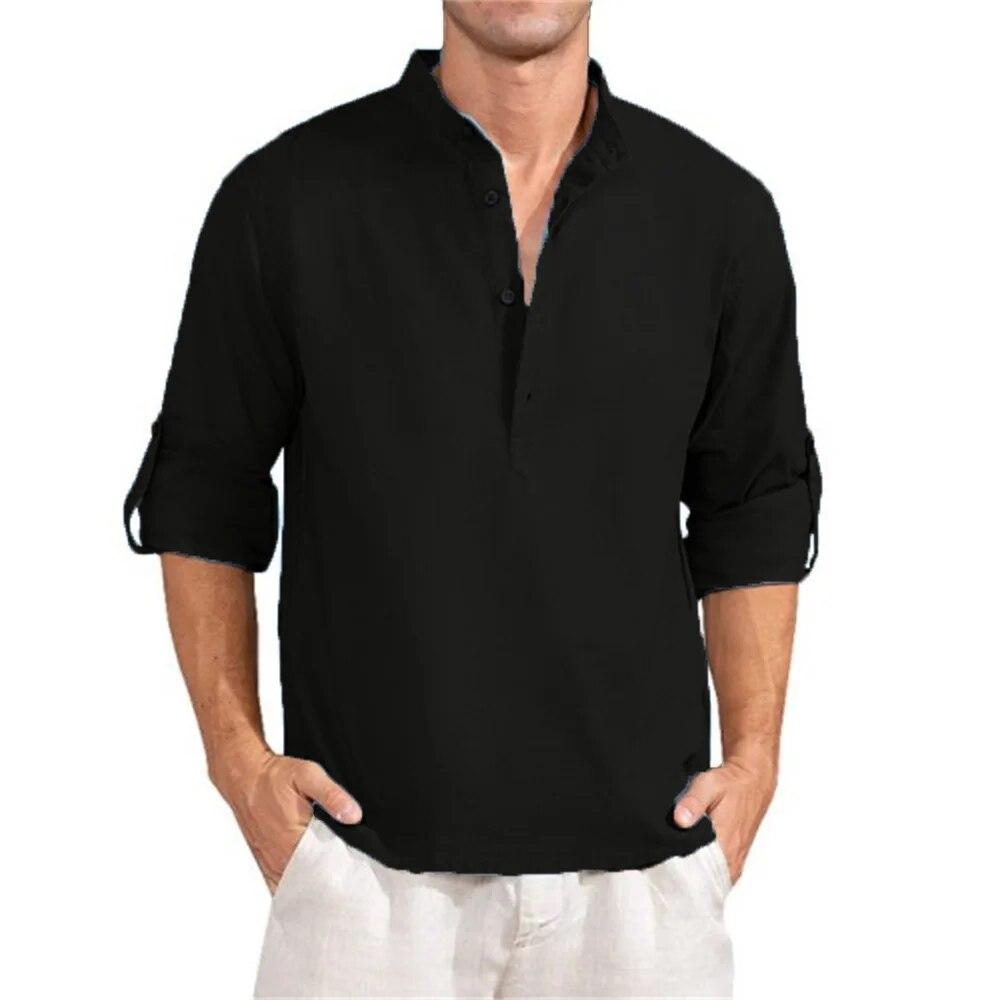 Весенне-летняя мужская льняная футболка с длинным рукавом, свободные однотонные топы, повседневная дышащая хлопковая льняная рубашка EU XXXL чёрный
Весенне-летняя мужская льняная футболка с длинным рукавом, свободные однотонные топы, повседневная дышащая хлопковая льняная рубашка EU XXXL чёрный