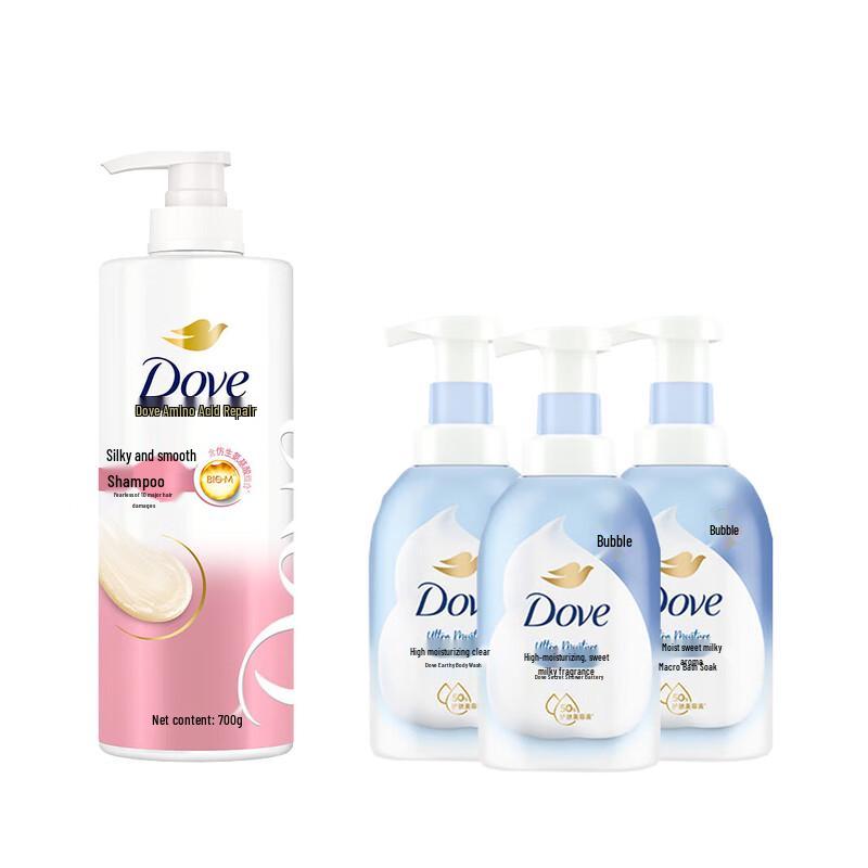 Dove Silky Smooth Shampoo & Deep Nourishing Shower Mousse Set
Dove Silky Smooth Shampoo & Deep Nourishing Shower Mousse Set
