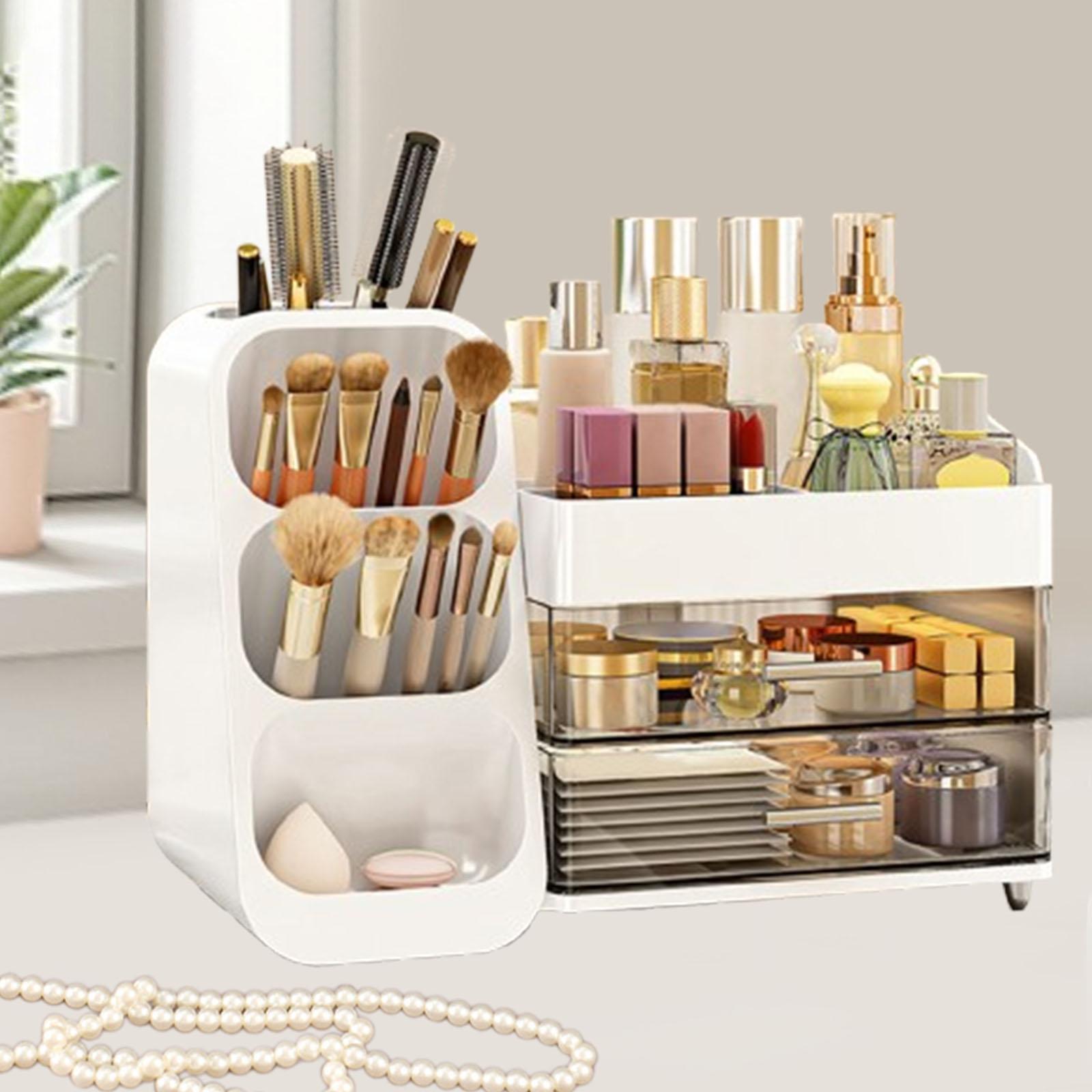 Desk Organizer with Drawers Brush Holder Makeup Holder Multifunctional Cosmetics Display Case for Counter Desk Dressing Table білий
Desk Organizer with Drawers Brush Holder Makeup Holder Multifunctional Cosmetics Display Case for Counter Desk Dressing Table білий