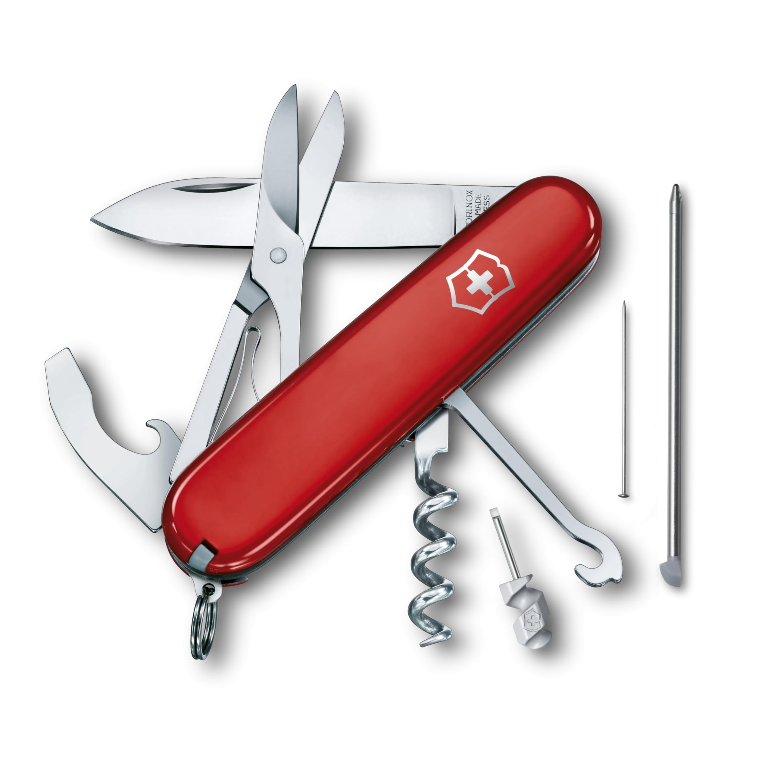 VICTORINOX Compact Red Swiss Army Knife Multifunctional Knife for Camping and Outdoors Wire Bottle Writing Ballpoint Nail File with 15 Functions - -
VICTORINOX Compact Red Swiss Army Knife Multifunctional Knife for Camping and Outdoors Wire Bottle Writing Ballpoint Nail File with 15 Functions - -