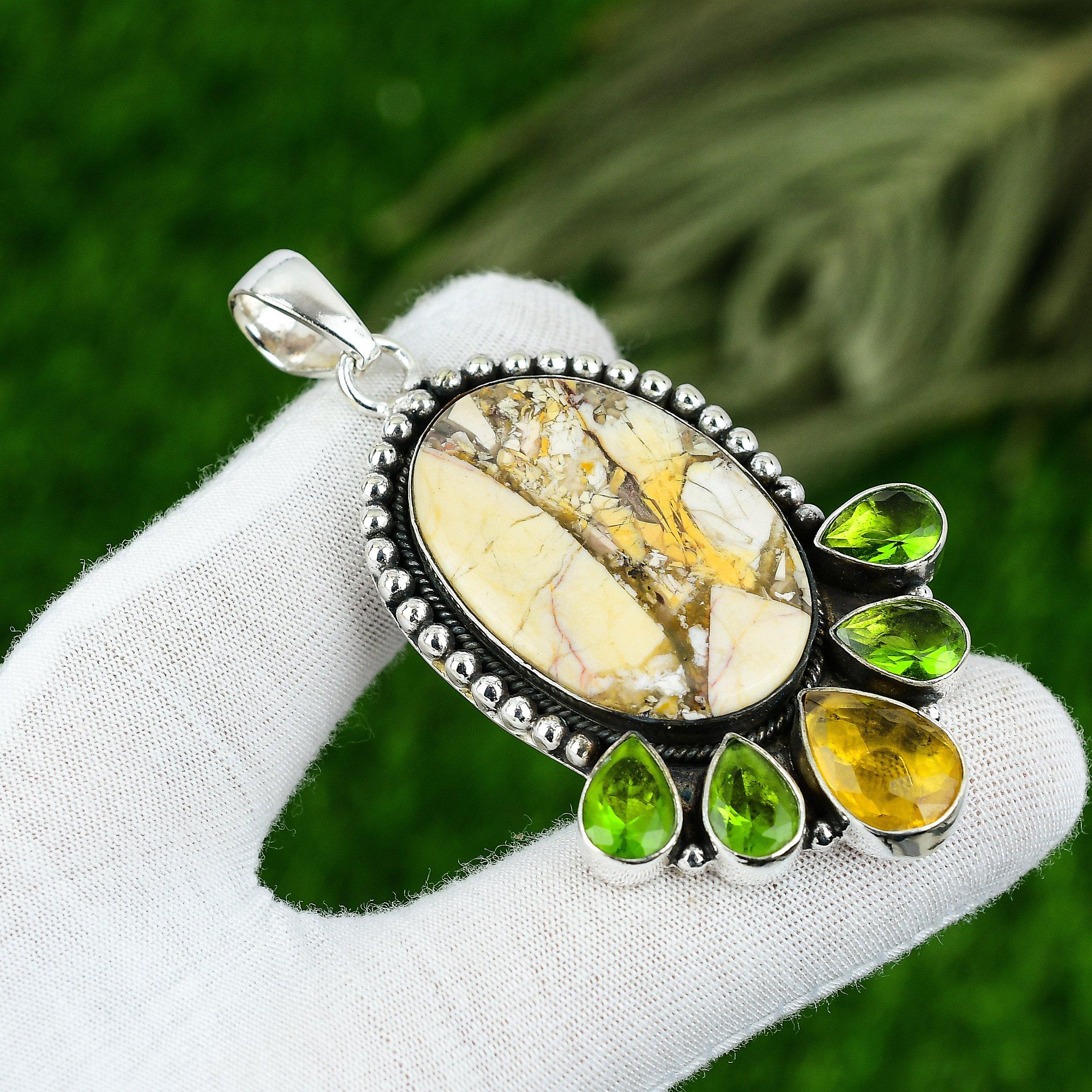 Anniversary Gift For Her Natural Brecciated Mookaite Gemstone Pendant 925 Silver
Anniversary Gift For Her Natural Brecciated Mookaite Gemstone Pendant 925 Silver