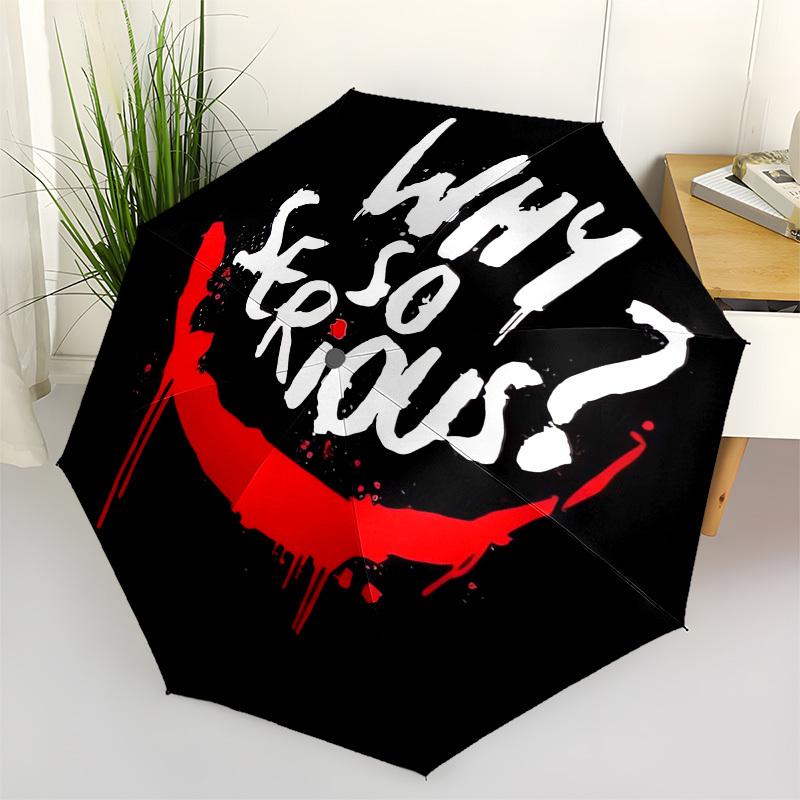 1pc Why So Serious Umbrella with Plastic Handle,Suitable for All Seasons Travel Outdoor Multi-functional UmbrellaDCS190
1pc Why So Serious Umbrella with Plastic Handle,Suitable for All Seasons Travel Outdoor Multi-functional UmbrellaDCS190