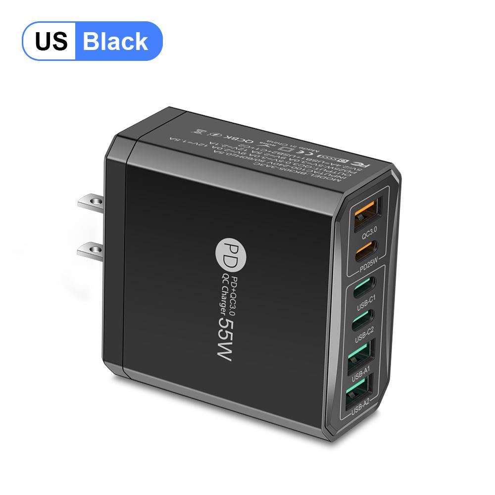PD55W Six-Port QC3.0 Fast Charger - Compatible with EU, US, UK Standards
PD55W Six-Port QC3.0 Fast Charger - Compatible with EU, US, UK Standards