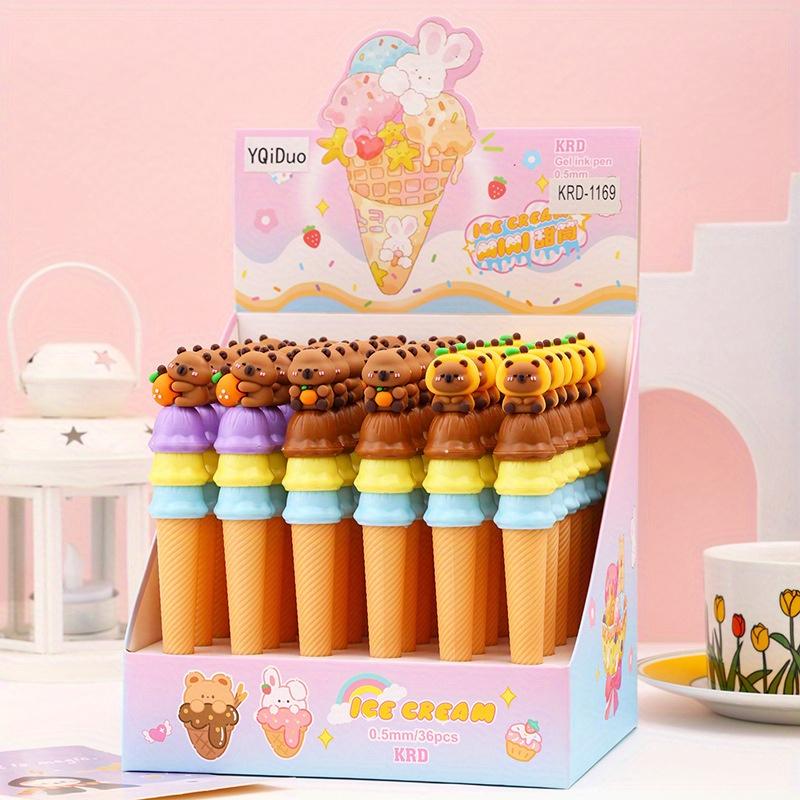 36pcs Capybara Creative Ice Cream Macaron Shape Neutral pen Cartoon Cute Wide Pen Thick Pen Student Line Color 0.5mm black Random style
36pcs Capybara Creative Ice Cream Macaron Shape Neutral pen Cartoon Cute Wide Pen Thick Pen Student Line Color 0.5mm black Random style