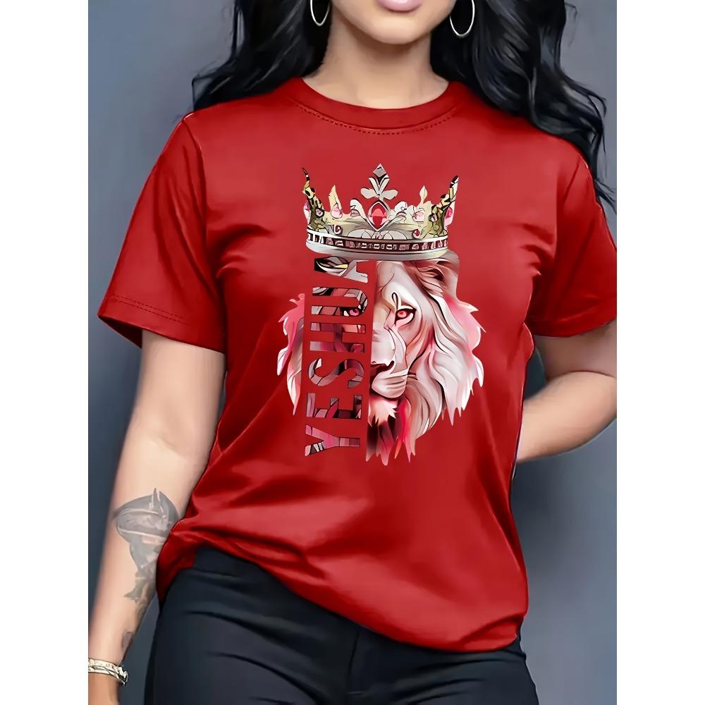 Off on Blue Lion King Crown T-Shirt Casual Round Neck Short Sleeve Top Women s Clothing Vibrant Geometric Design Casual Trend XS
Off on Blue Lion King Crown T-Shirt Casual Round Neck Short Sleeve Top Women s Clothing Vibrant Geometric Design Casual Trend XS