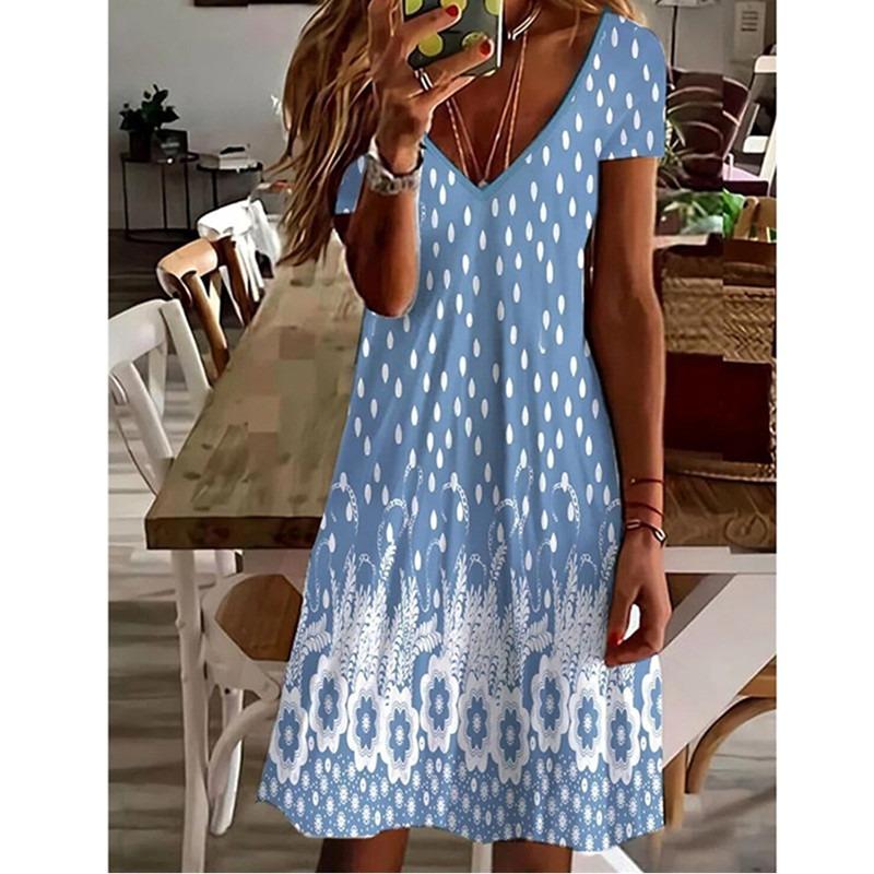 Women Summer Short Sleeve V-Neck Casual Dress 3D S
Women Summer Short Sleeve V-Neck Casual Dress 3D S