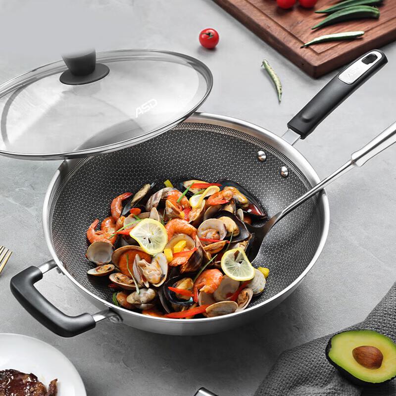 ASD 32cm Non-stick Three-Ply Stainless Steel Wok
ASD 32cm Non-stick Three-Ply Stainless Steel Wok
