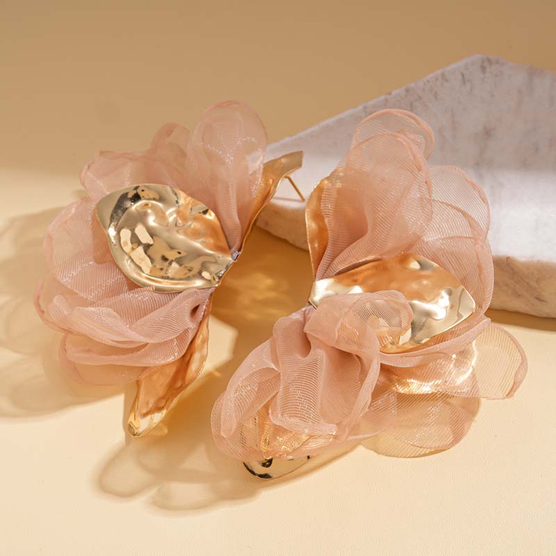 Vintage Red Chiffon Flower Stud Earrings For Women Exaggerated Large Pleated Petal Temperament Earrings Ear Zircon Gifts кавовий
Vintage Red Chiffon Flower Stud Earrings For Women Exaggerated Large Pleated Petal Temperament Earrings Ear Zircon Gifts кавовий