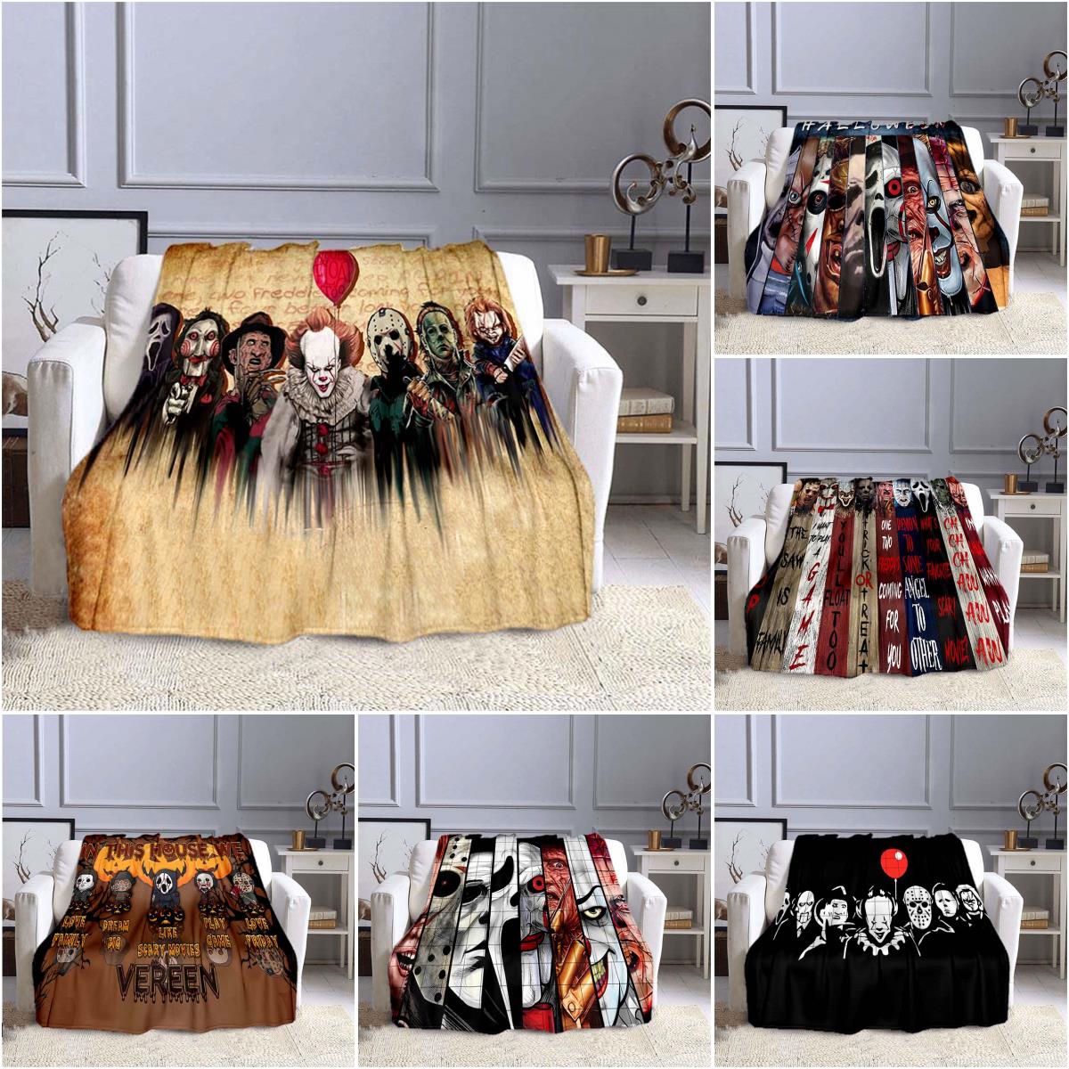 Одеяло для дома с героями фильмов ужасов на Хэллоуин, одеяла для кроватей, супер мягкое теплое одеяло, фланелевое одеяло
Одеяло для дома с героями фильмов ужасов на Хэллоуин, одеяла для кроватей, супер мягкое теплое одеяло, фланелевое одеяло