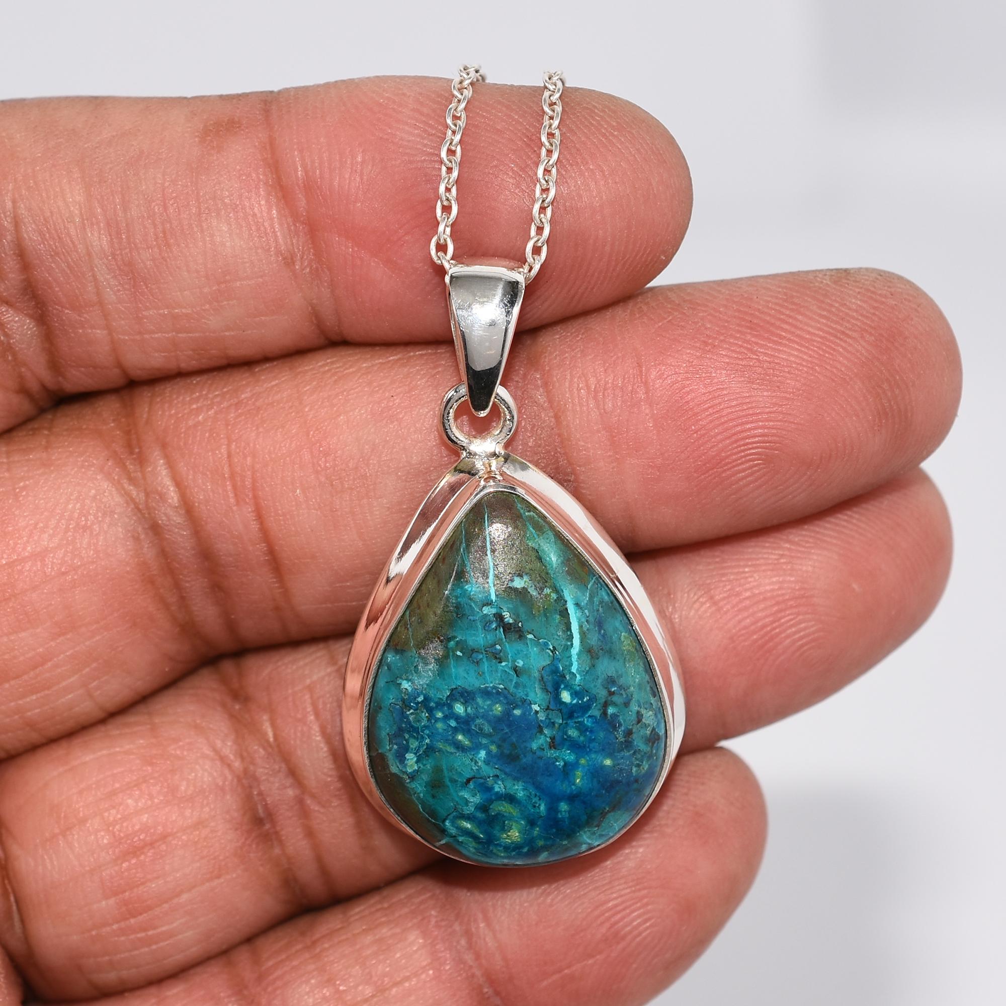 Shattuckite Pendant, 925 Sterling Silver, Handmade Pendant, Statement Pendant, Gemstone Pendant, Jewelry Gift Pendant, Shattuckite stone 1.6 Inches Length синій
Shattuckite Pendant, 925 Sterling Silver, Handmade Pendant, Statement Pendant, Gemstone Pendant, Jewelry Gift Pendant, Shattuckite stone 1.6 Inches Length синій