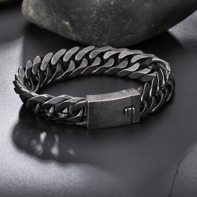 12mm Kalen New Brushed Bike Chain Bracelet Punk Oxidized Dark Bicycle Chain Men Bracelet Vintage Male Stainless Steel Hand Chain 22cm
12mm Kalen New Brushed Bike Chain Bracelet Punk Oxidized Dark Bicycle Chain Men Bracelet Vintage Male Stainless Steel Hand Chain 22cm