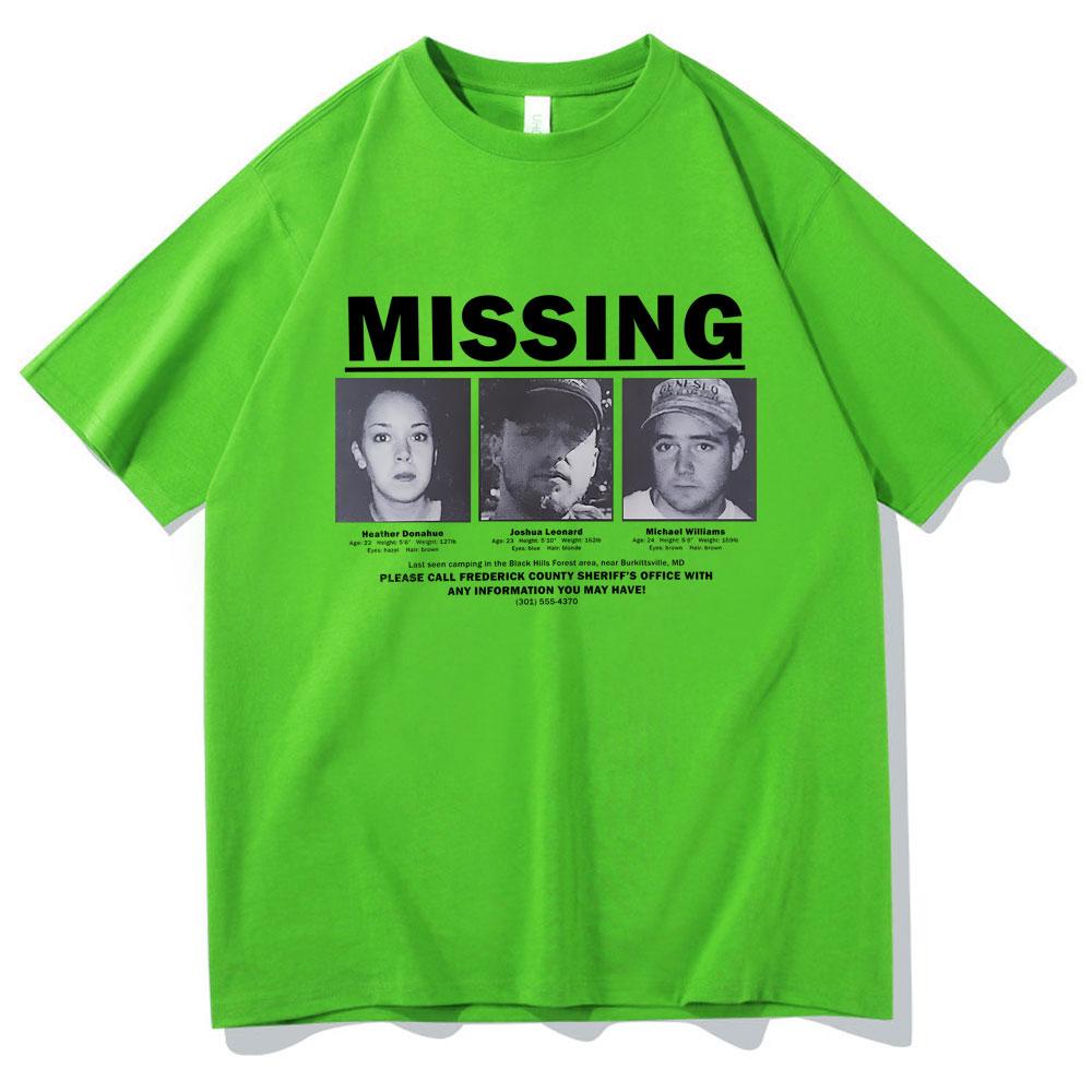 Suspense Horror Movie The Blair Witch Project Missing Mugshot Tshirt Men Women Fashion Vintage Tshirt Male Pure Cotton T Shirts 4XL
Suspense Horror Movie The Blair Witch Project Missing Mugshot Tshirt Men Women Fashion Vintage Tshirt Male Pure Cotton T Shirts 4XL