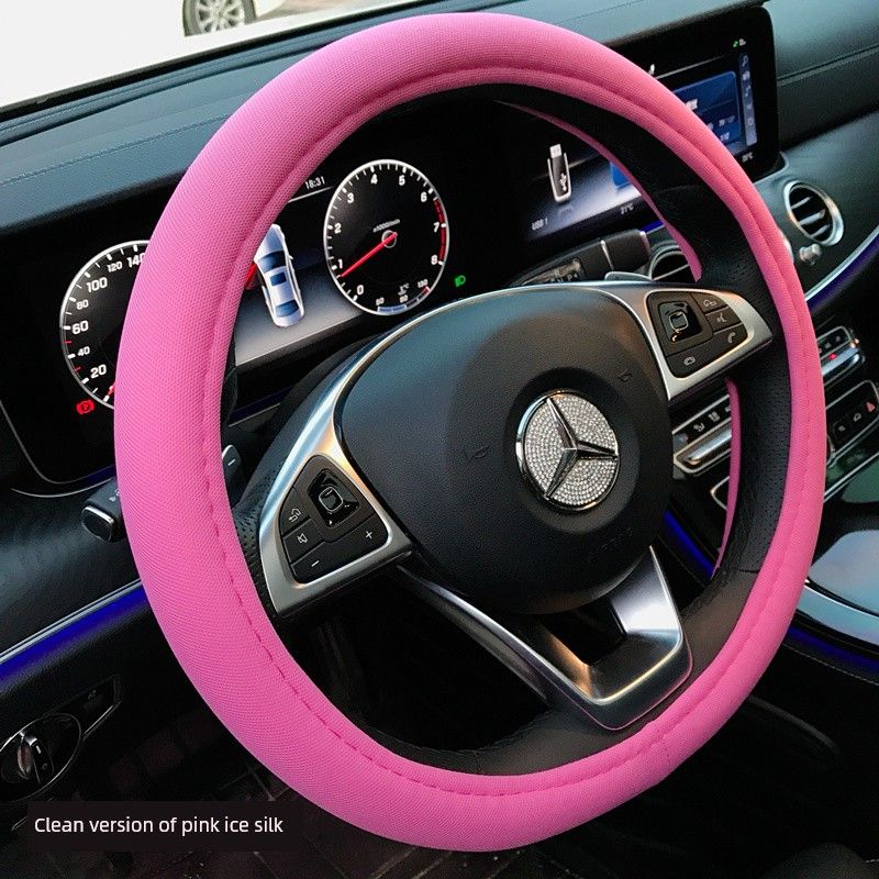 Versatile DIY Solid Color Car Steering Wheel Cover Summer Ice Silk Fabric Black Pink Unisex Car Interior Handle Cover Clean Version Pink Ice Silk Steering Wheel Cover
Versatile DIY Solid Color Car Steering Wheel Cover Summer Ice Silk Fabric Black Pink Unisex Car Interior Handle Cover Clean Version Pink Ice Silk Steering Wheel Cover