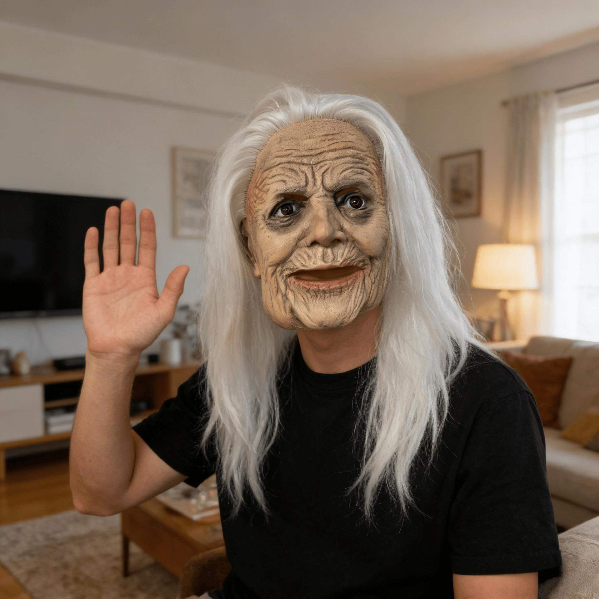 Popular white-haired old witch mask headgear can be labeled and has passed quality inspection with free labeling Simulated Old Lady-Black
Popular white-haired old witch mask headgear can be labeled and has passed quality inspection with free labeling Simulated Old Lady-Black