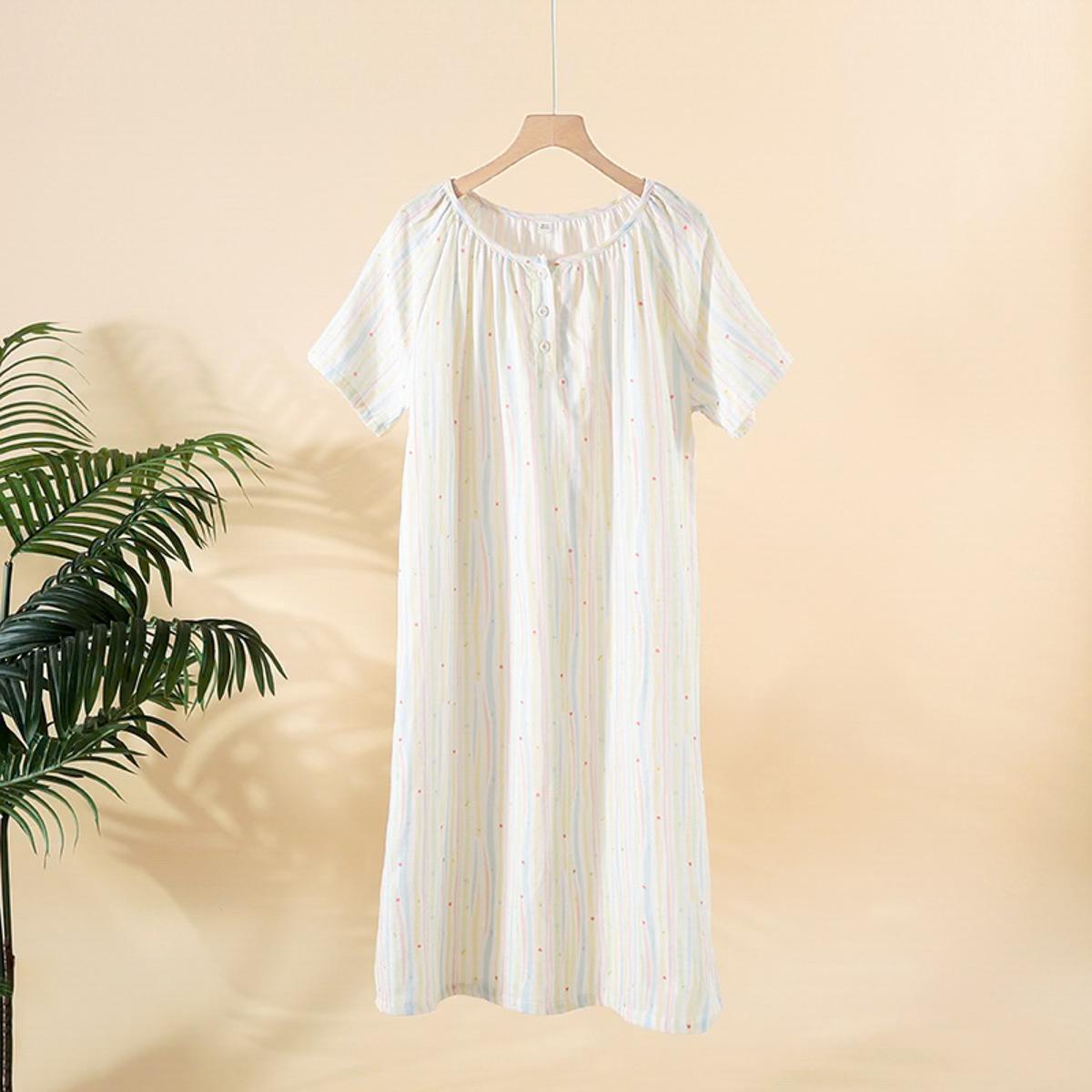 2026 New Summer Women s Short sleeved Sleeping Skirt 100% Cotton Gauze Long Skirt Thin Cute Girl Dress Home Clothes Ladies XL
2026 New Summer Women s Short sleeved Sleeping Skirt 100% Cotton Gauze Long Skirt Thin Cute Girl Dress Home Clothes Ladies XL